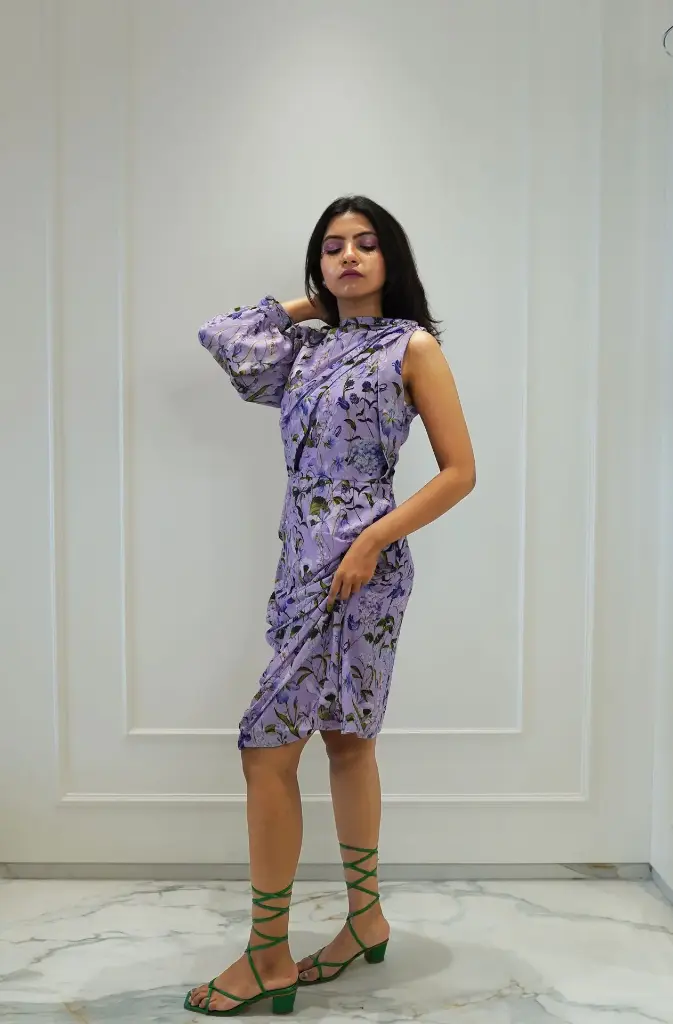 Very Peri Robe Dress