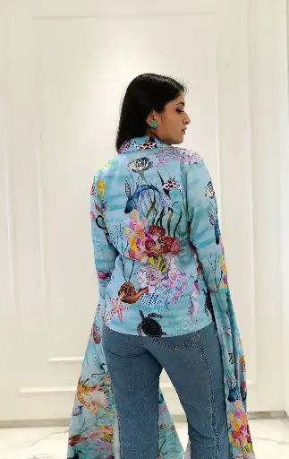 Aqua Fishtail Jacket