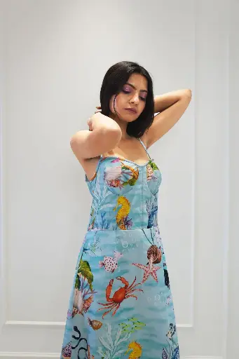 Aqua Spaghetti Dress