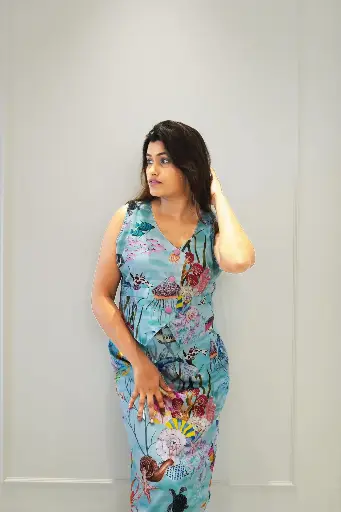 Aqua Vest and Skirt Ensemble